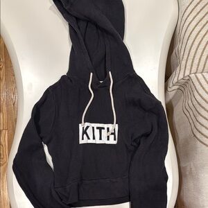 Kith Black Waffle Hoodie with Logo